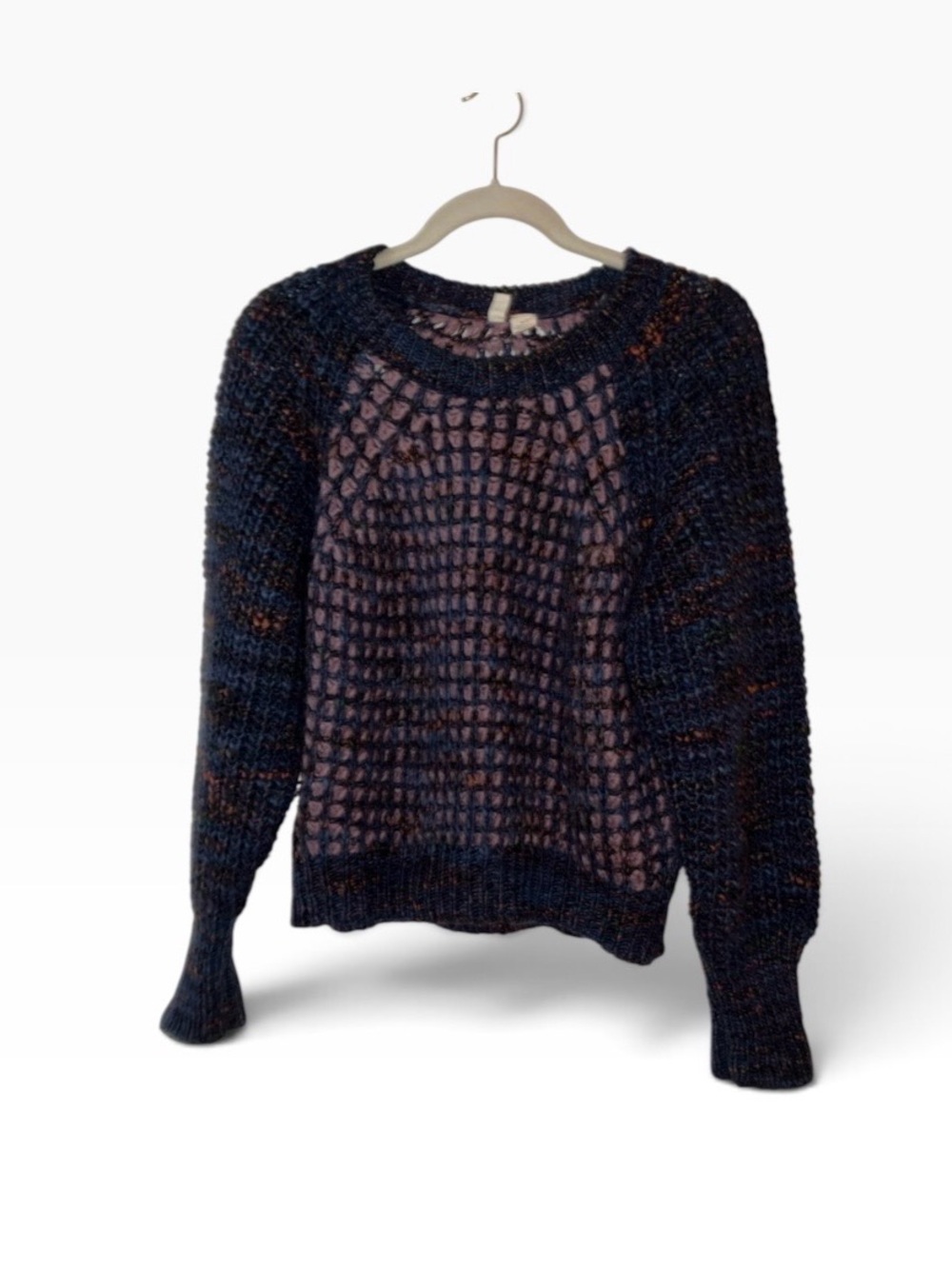 Anthropologie Moth Italy Wool & Mohair Melange Knit Cropped Fuzzy Sweater Sz XS